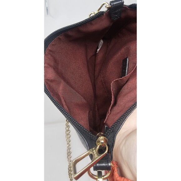 Lodis Emily 5 In 1 Convertible Black Pebbled Leather Chain Strap Crossbody Bag - Picture 6 of 8